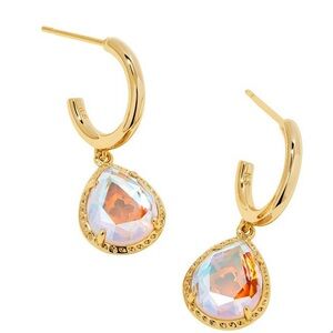 Kendra Scott Sami Huggie 14k Gold Over Brass Drop Earrings - Dichroic Glass